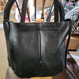 Ecco Leather Tote Bag - Classic Silver Hardware EUC